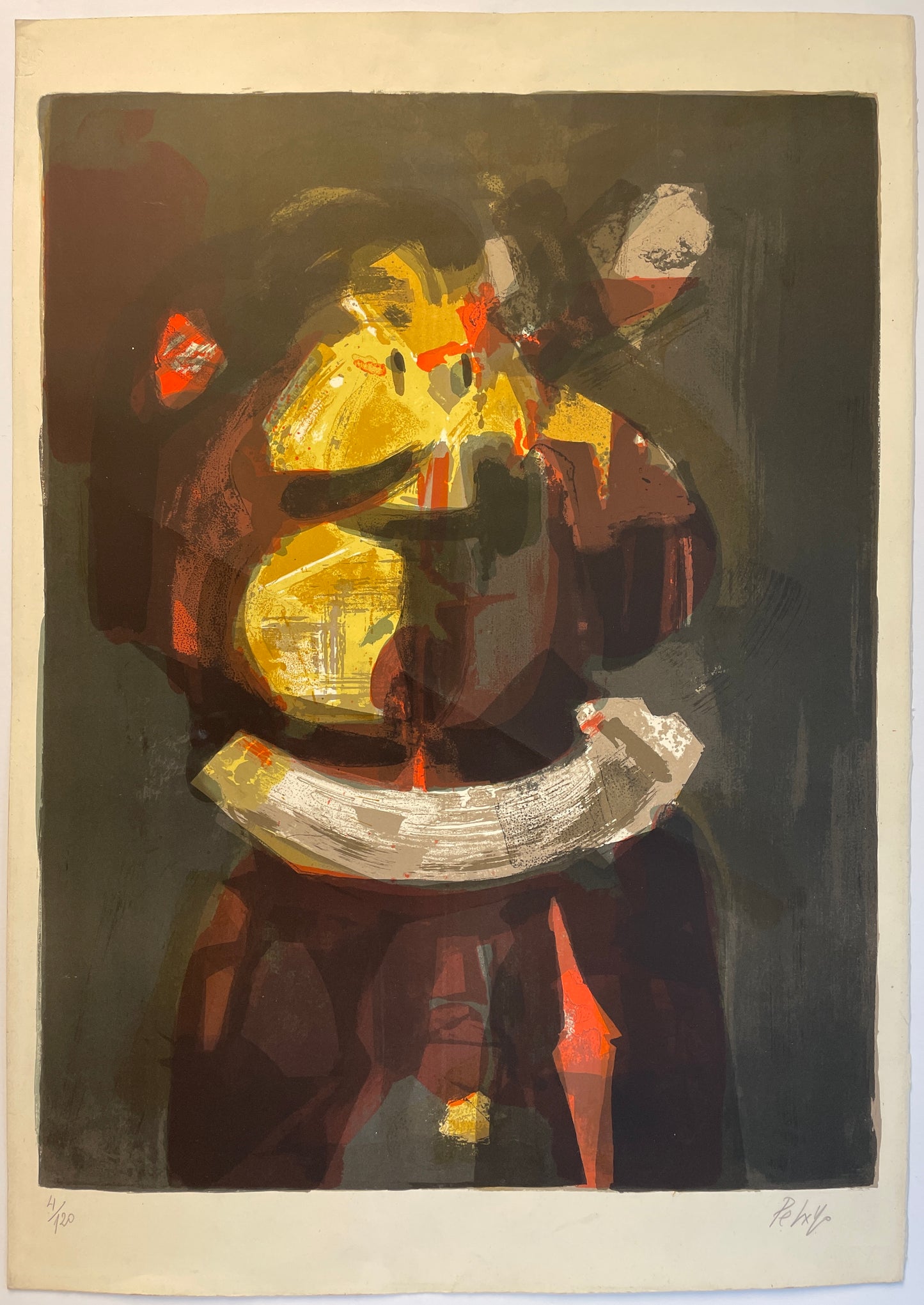 Orlando Pelayo Abstract Color Lithograph