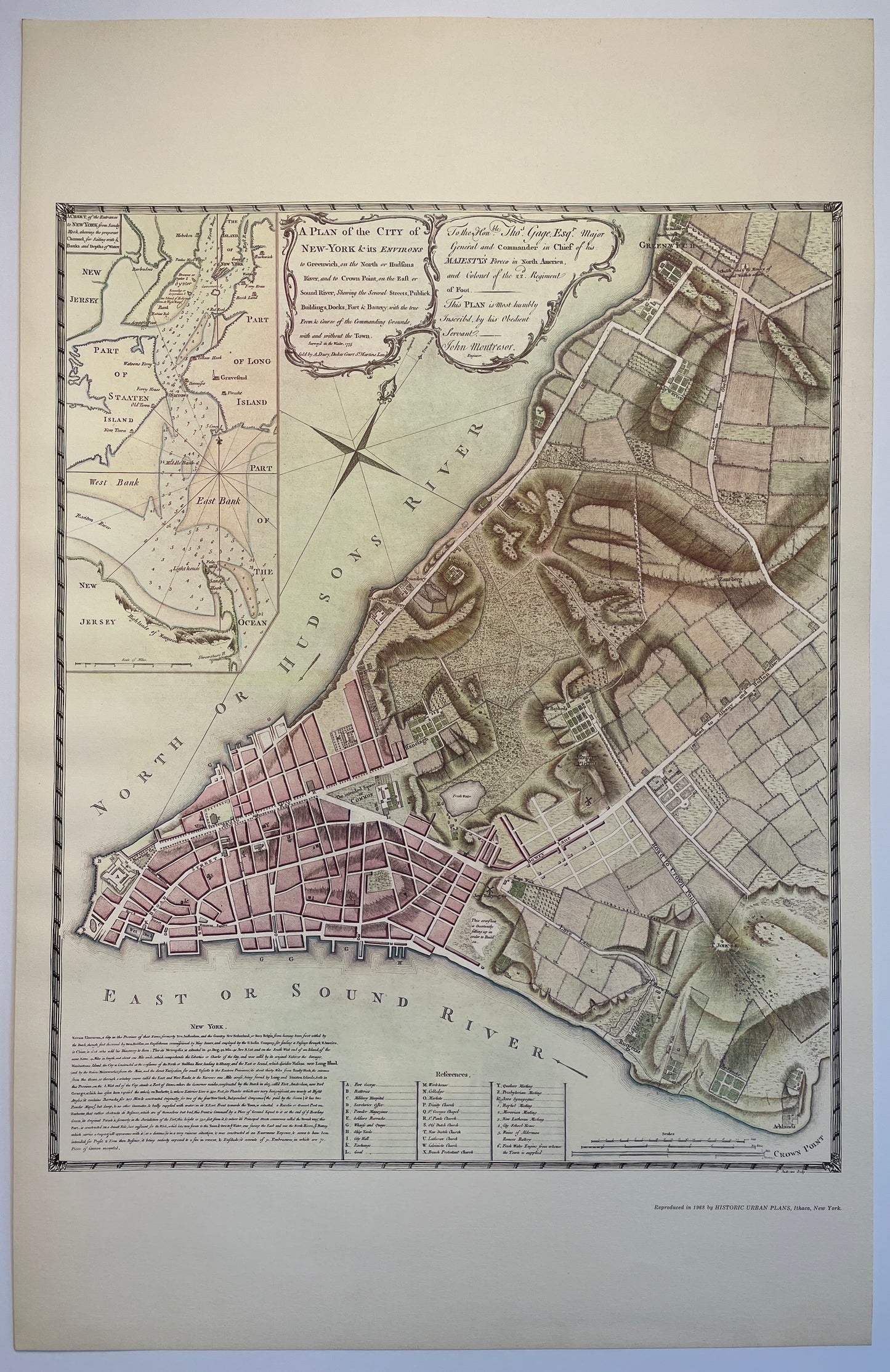 Vintage 1968 plan of the city of New York and its environs
