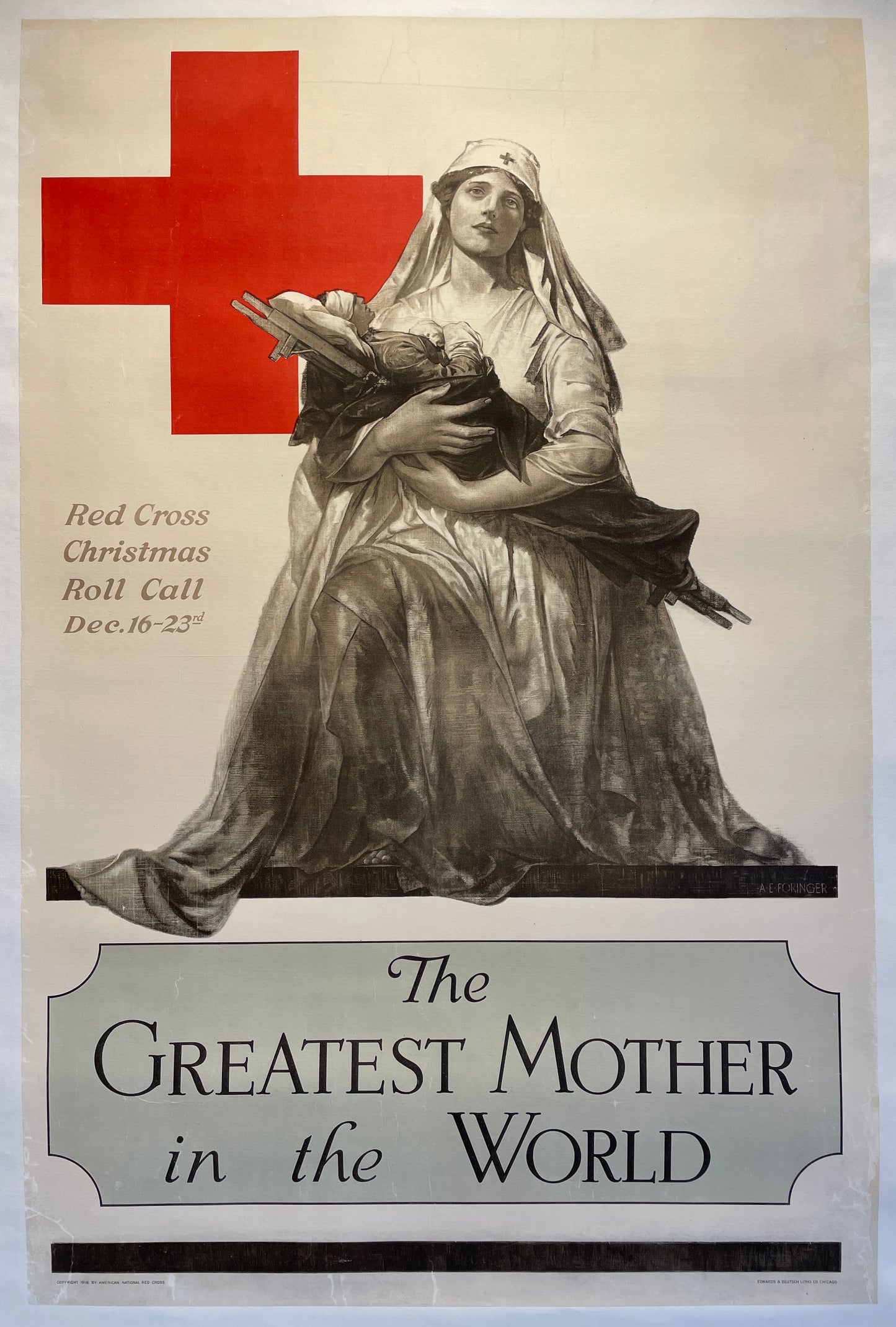 WWI Red Cross Poster Christmas Roll Call